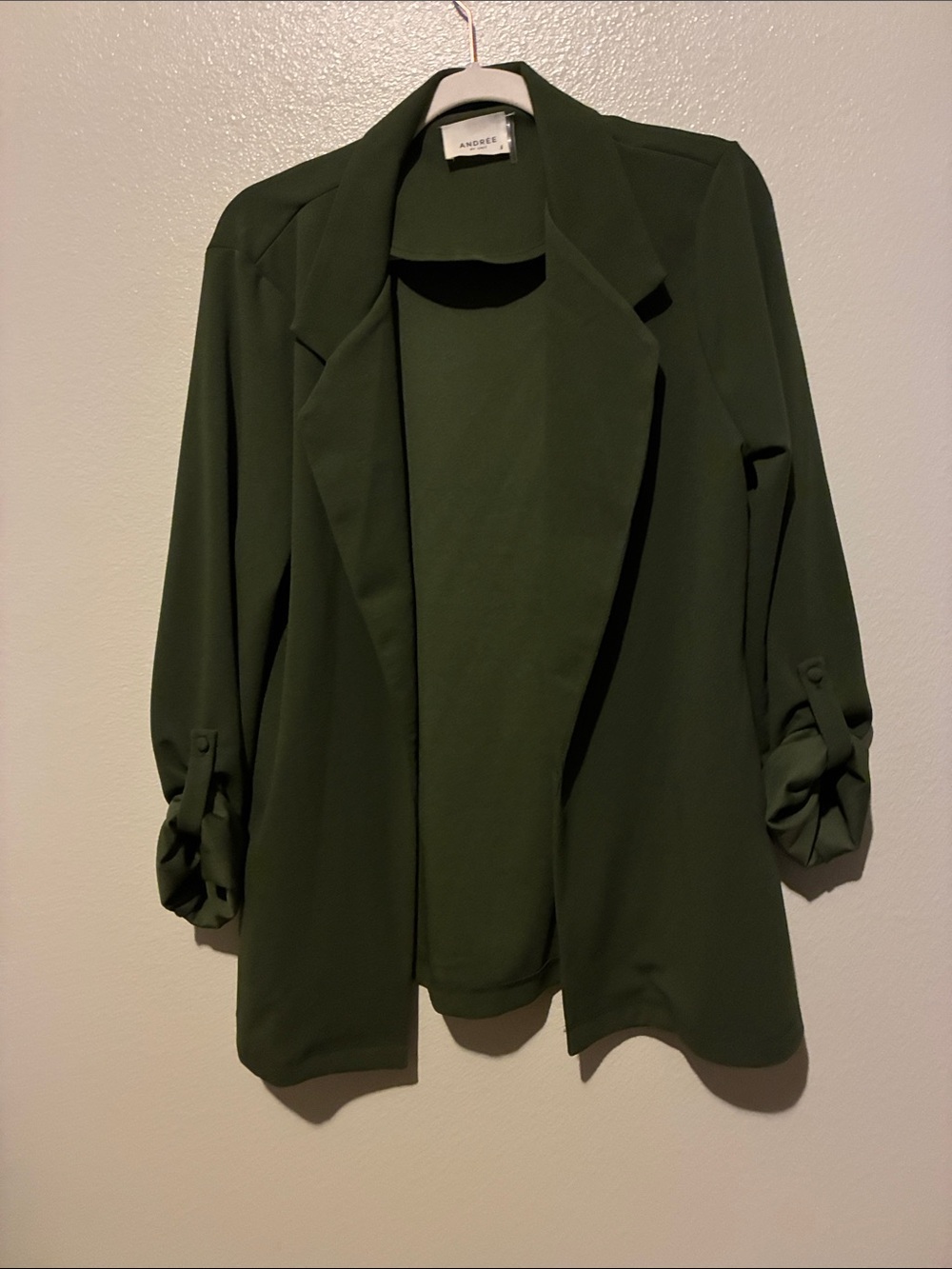 ANDREE BY UNIT Dark Olive Open-Front Blazer